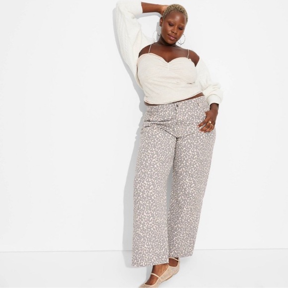 Wild Fable Leopard Print Jeans - Size XXL - Picture 2 of 6